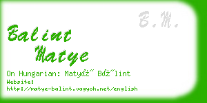 balint matye business card